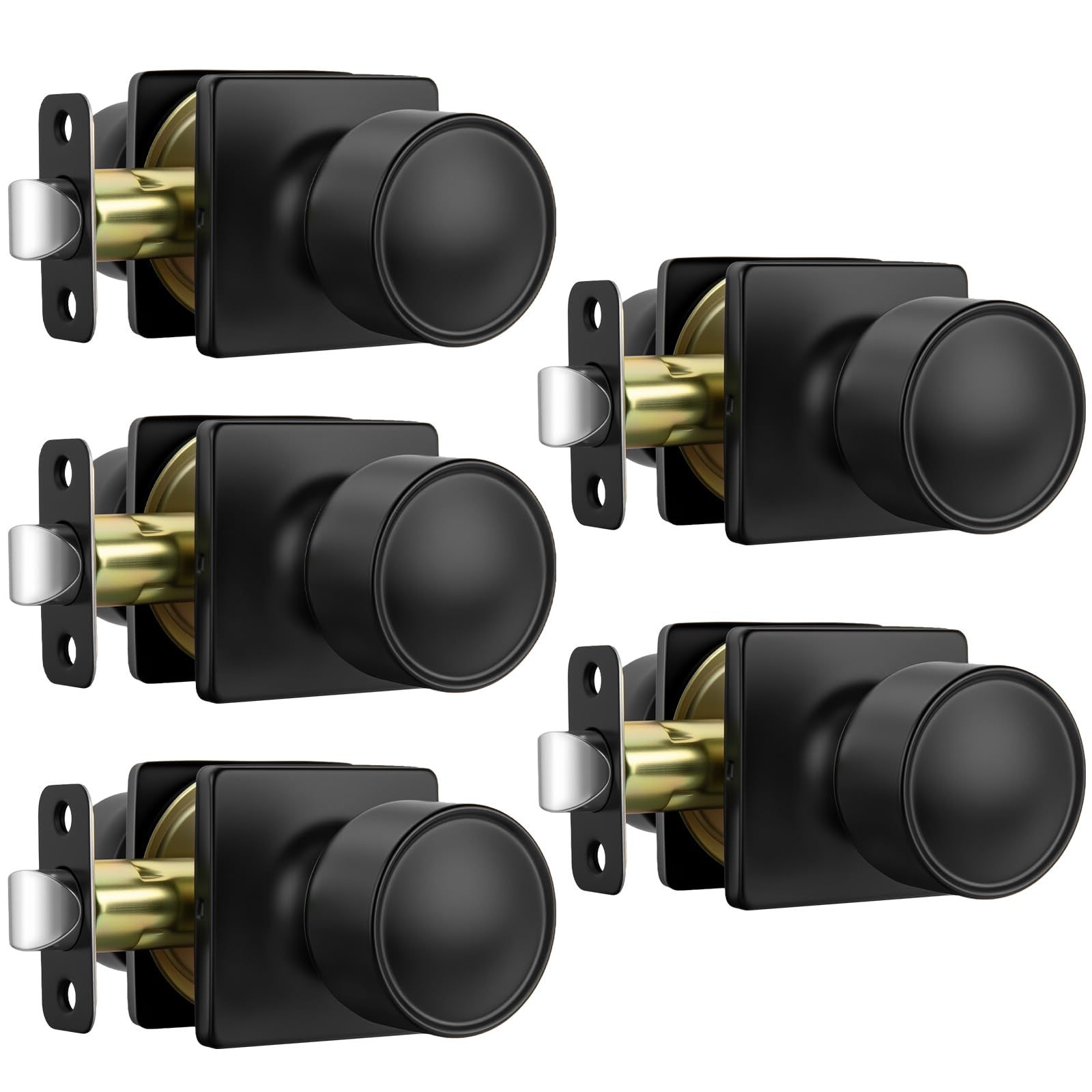 Goldenwarm Matte Black Door Knobs - 10 Pack -22