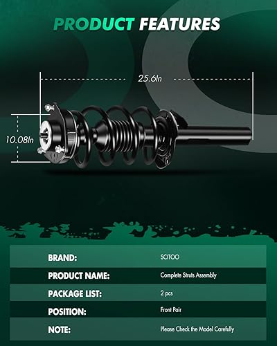 Vista 315 de SCITOO Puntales delanteros completos de resorte para Mercedes-Benz C230 08-09, para Mercedes-Benz C250 10-11, Mercedes-Benz C300 08-11
