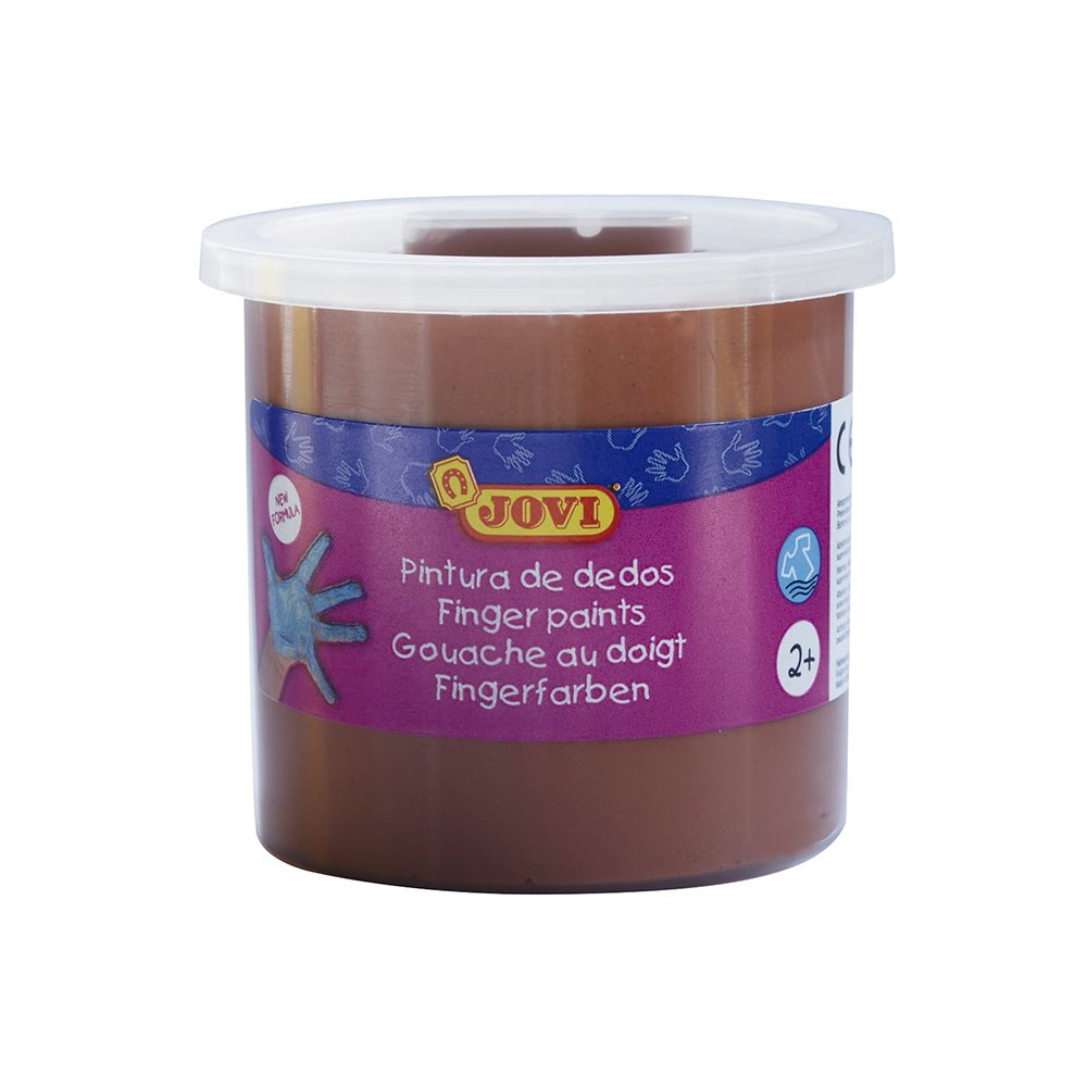 Jovi Unbekannt Federmäppchen, 5 Dosen mit Finger Malerei, 125 ML, Braun (56012)