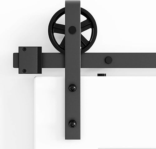 Miniatura 5 de WINSOON - Kit de rodillo para puerta corrediza, para puerta de garaje, clóset, de acero al carbono, sistema de pista plana