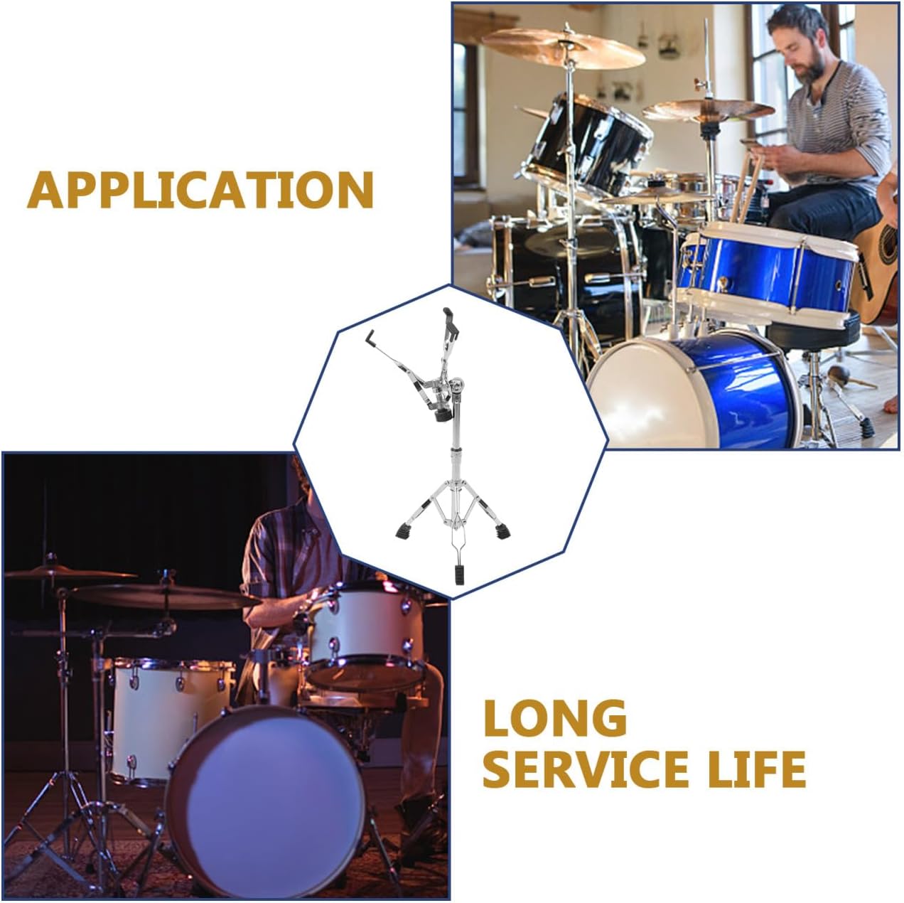 Adjustable Metal Snare Drum Stand Double-leg Bracket 22mm Diameter Drum Rack Accessories and Percussion Storage in Music Performance