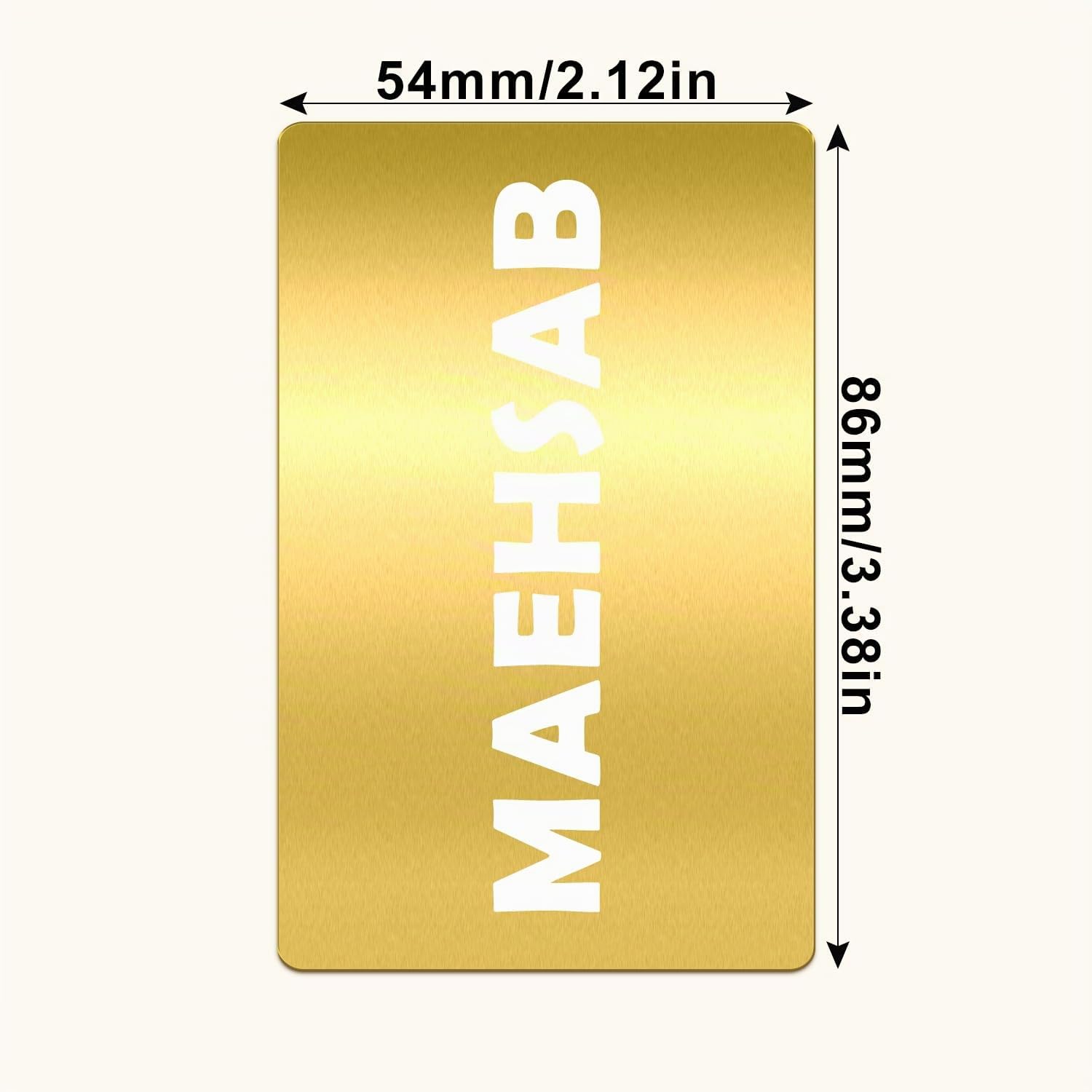 Biglietti da Visita in Metallo Vuoti 100 Pezzi 0,2 mm Alluminio Incisione Laser Dorata 8,6 x 5,4 cm