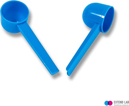 5g Plastic Measuring Spoons (10ml) Pack of 5 mini Scoops for Protein Poweder, Creatine, Coffee, Lab, Baking, Laundry, Canisters, Dry Goods 1 Teaspoon Measuring Spoons (tsp), Blue