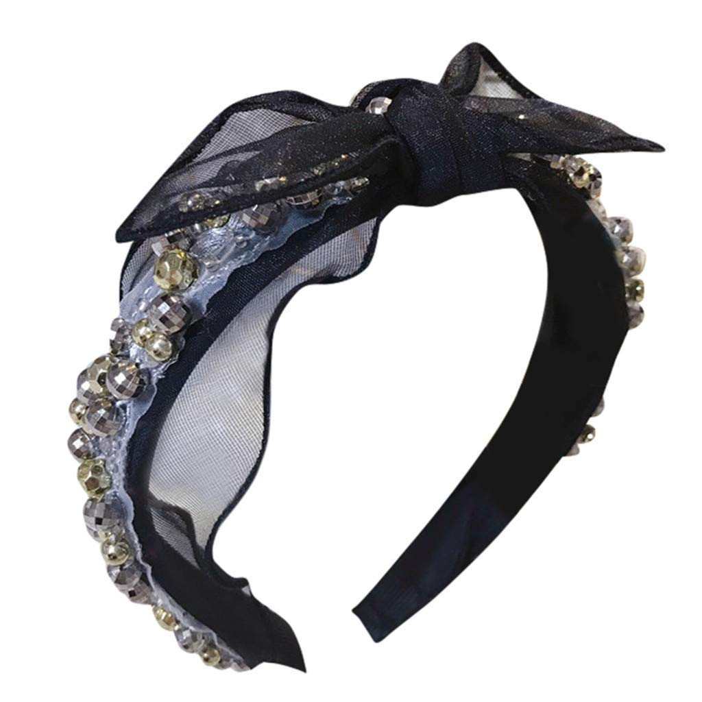 Diadema de Doble hilera con Cristales y Diamantes de imitación para Mujer, aro Fino para el Pelo a la Moda