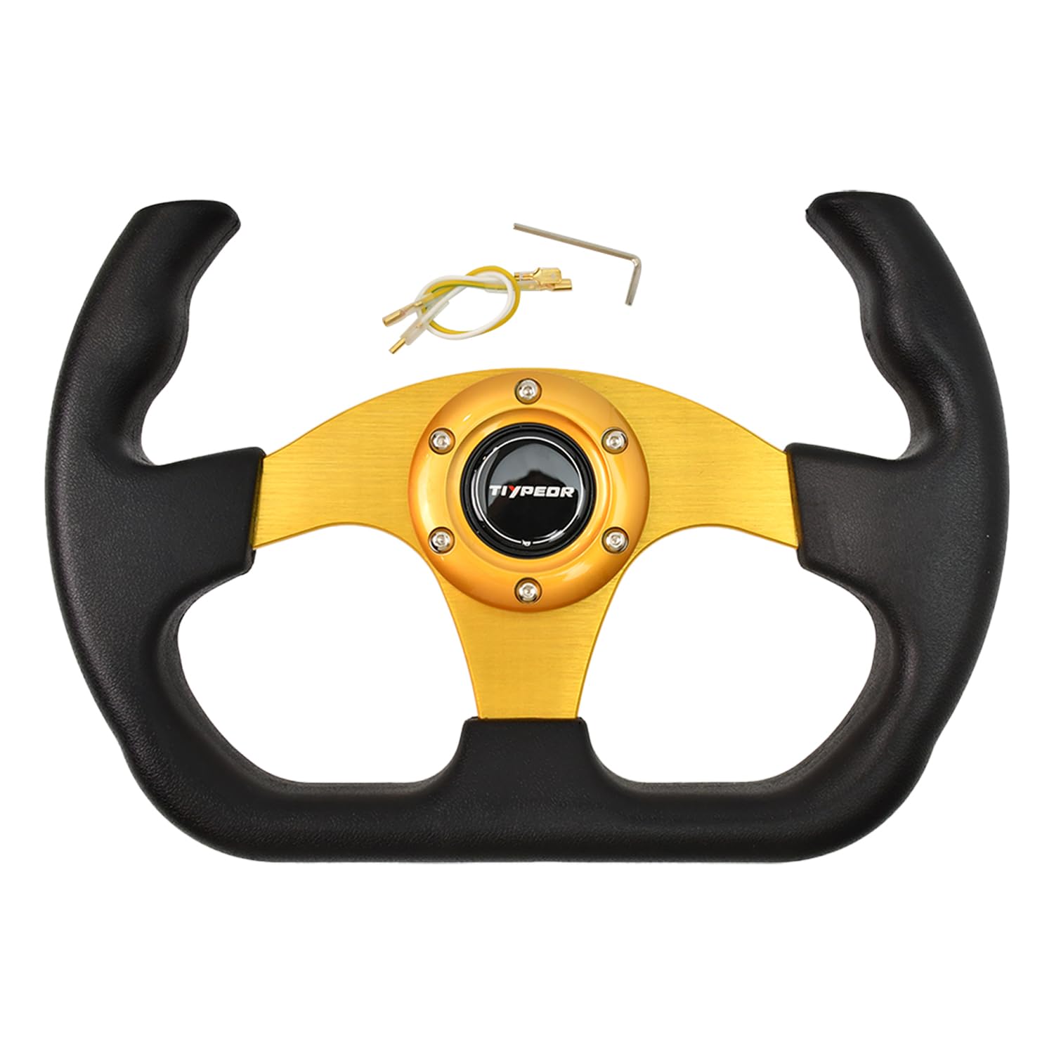 D-förmiges Go-Kart-Rennradlenkrad 320 mm (12,6 Zoll) Universal, modifiziertes Drift-Gaming-Lenkrad aus Vinylleder für Sim-Driving, Motorsport, JDM