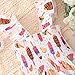 Girls Ice Cream Dress Sleeveless Toddler Summer Outfit Beach Tiered Smocked Sundress Kids Ruffle Dresses 3-4 Years
