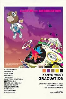 Kanye Poster West Poster Graduation Album Poster Wall Sticker Rap Music Poster Room Wall Decor Kanye Canvas Wall Art