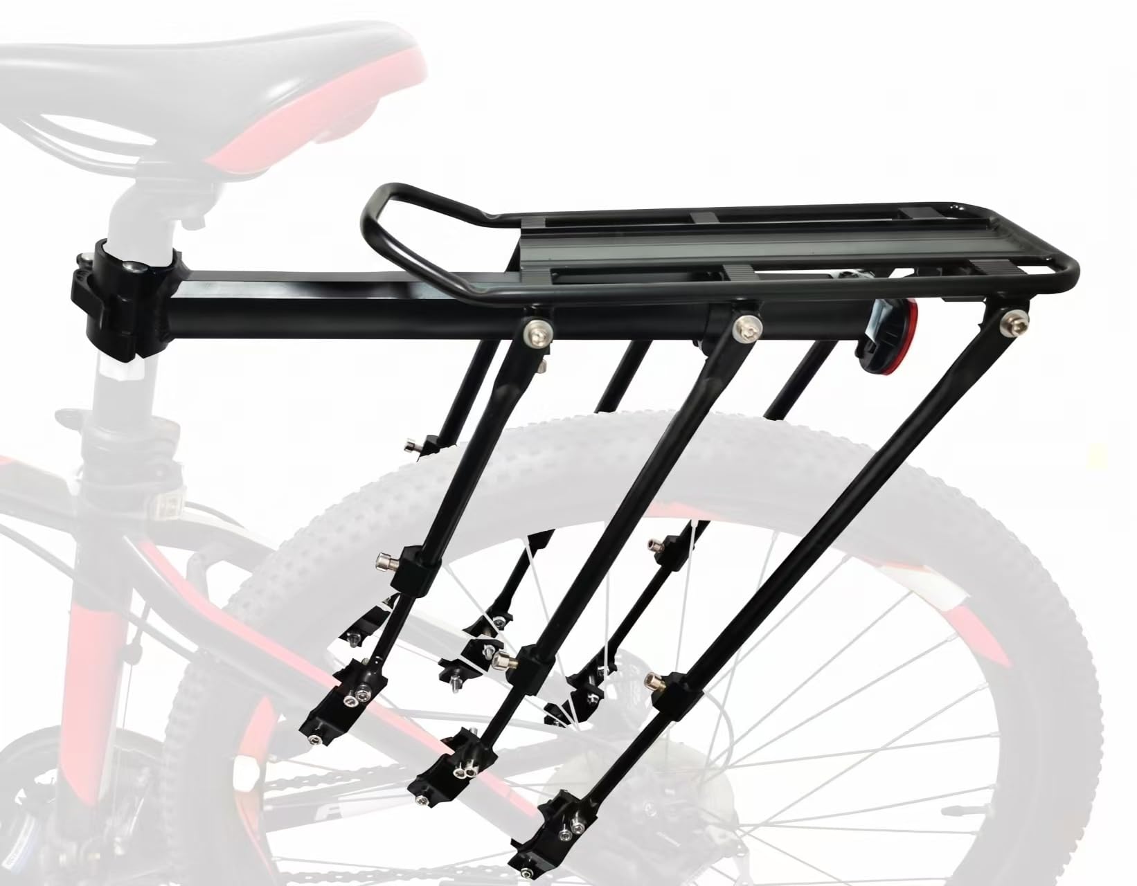 COMINGFIT Portapacchi Posteriore per Bicicletta, Portabagagli Regolabile a Sgancio Rapido in Lega, Capacità 120 kg, Adatto per Bici da 24 pollici, 26 pollici, 27,5 pollici, 29 pollici