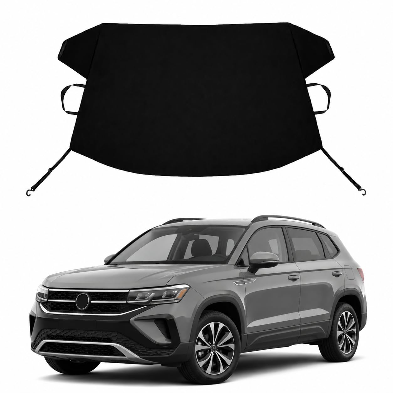 Taos Custom Windshield Cover for Ice and Snow VW Taos Heavy Duty 600D Oxford Fabric Windshield Protector Fit Waterproof Frost Snow Cover Winter Car Accessories