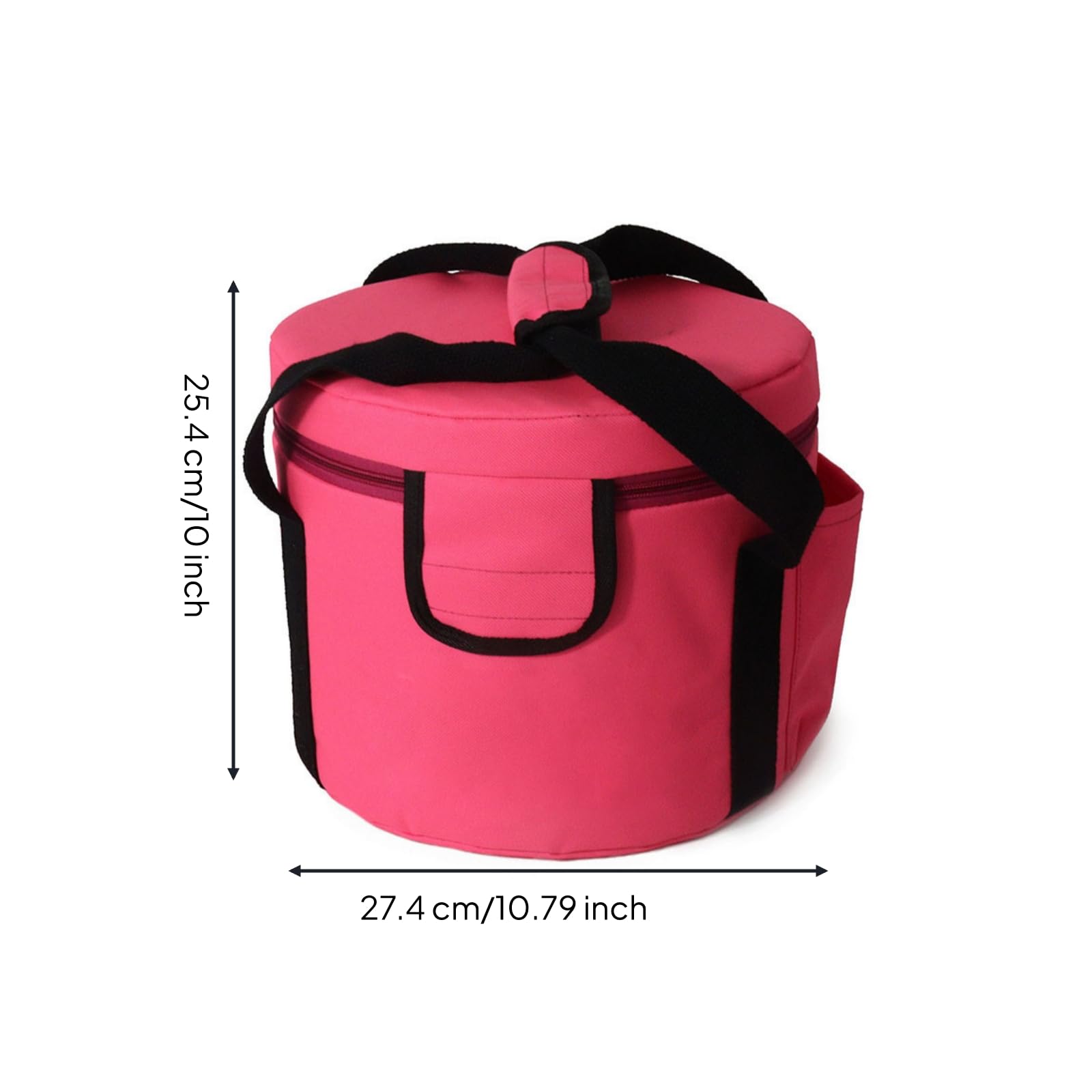 Perfeclan Bolsa Cilíndrica con Correa Acolchada, Rosa, 10 Pulg.
