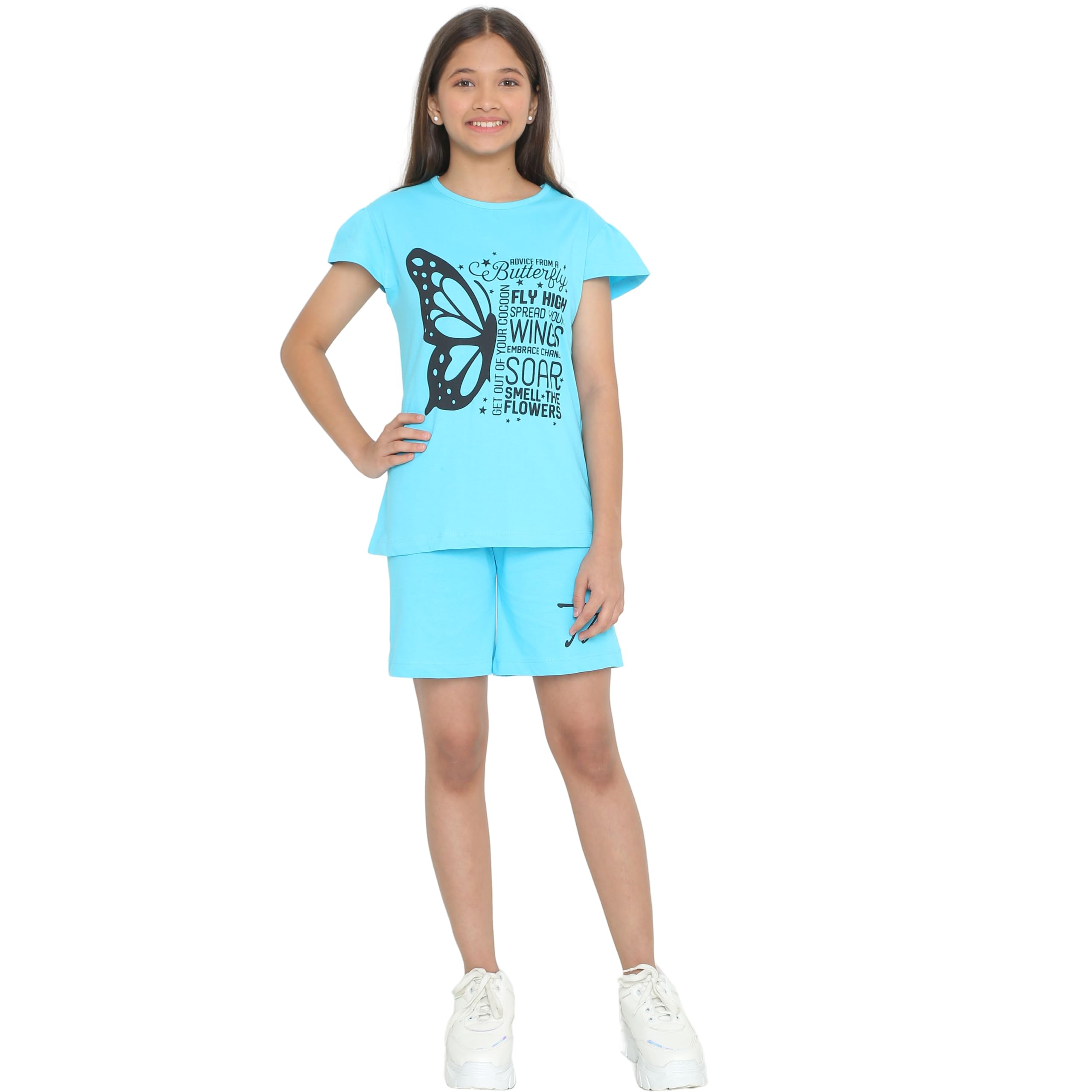 TotzTouch Kids Girls Night Wear T Shirt & Pyjama | Night Dress for Girl Kids | Night Dresses Tee Top & Pajama Pant Set (Sizes 6 Months to 15 Years)