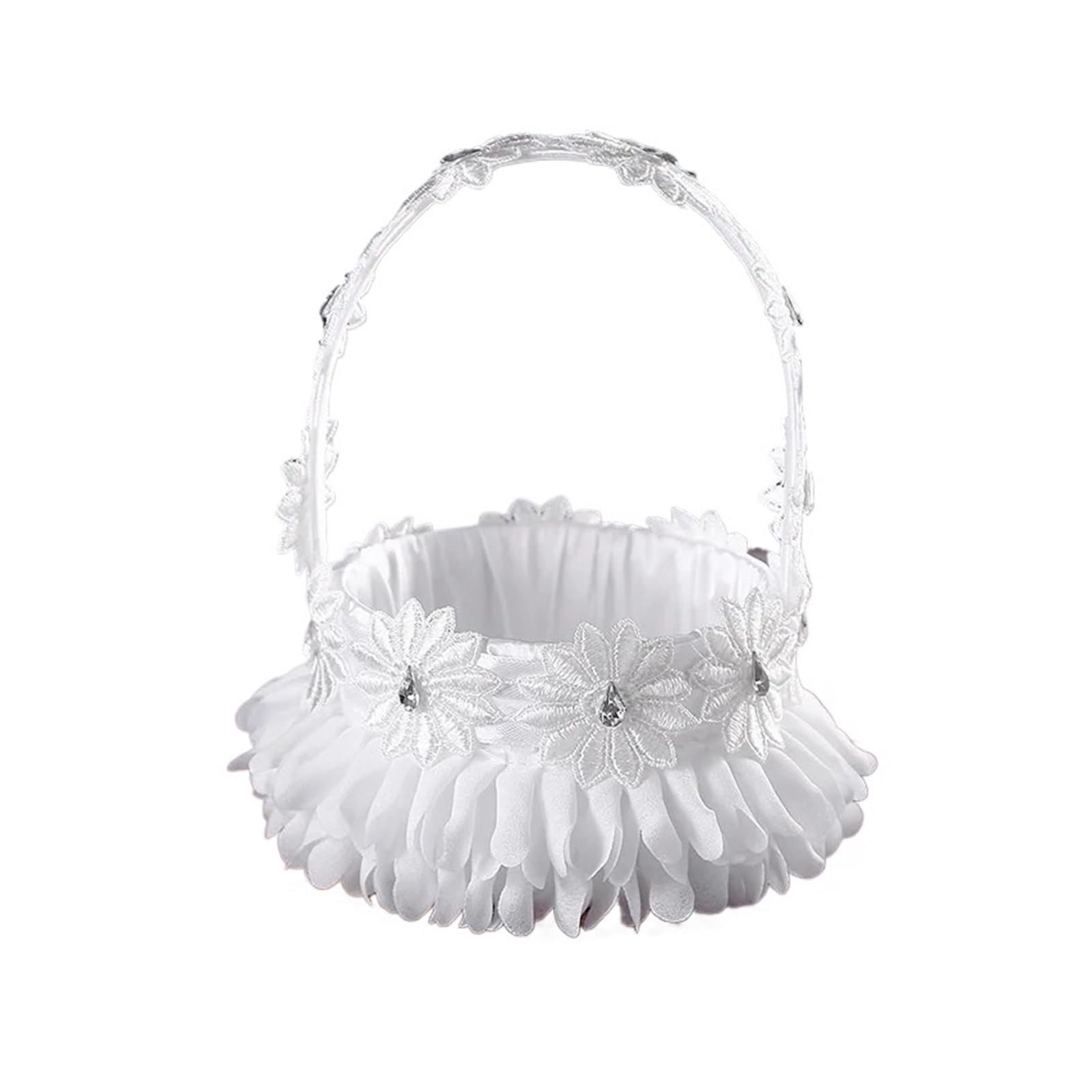Wedding Petal Confetti Basket, Flower Basket White for Wedding Petals
