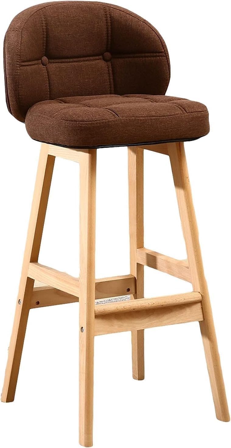 DZYHFCO High Stool Chair Counter Height Bar Stool Linen Fabric Cushion