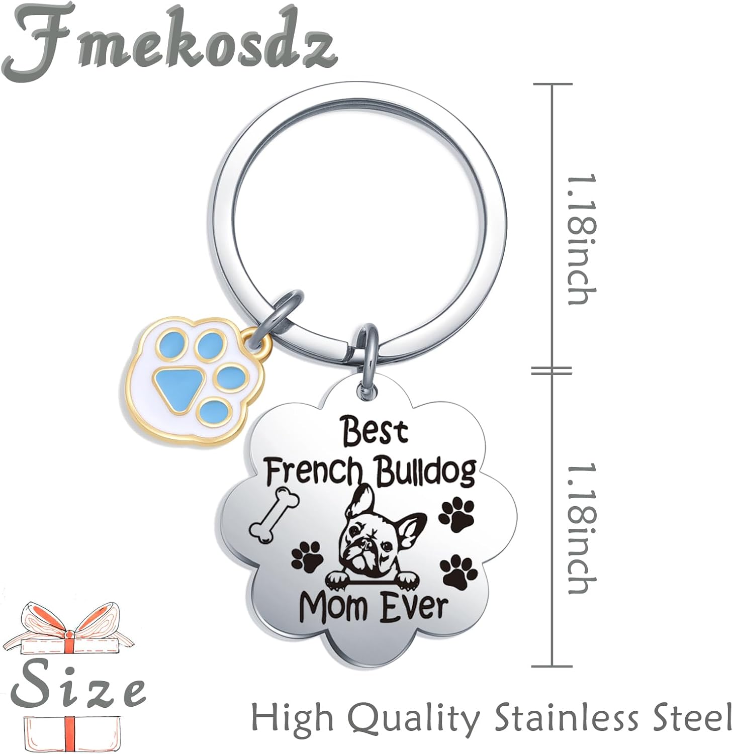 Frenchie Stuff French Bulldog Dog Owner Jewelry French Bull Dog Lover Keyring French Bulldog Keychain - Image 2