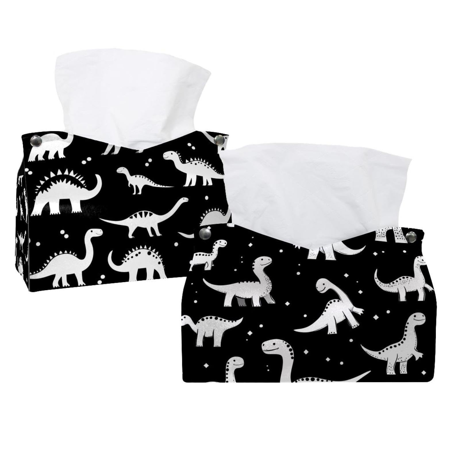 Boîte à mouchoirs en cuir dinosaure pour chambre, salon et distributeur de mouchoirs commode