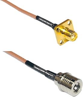 3 feet RG316 SMA Female Flange to QMA Male RF Pigtail Coaxial Cable