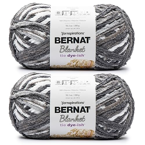 Image of Bernat Blanket Tie Dye-Ish Moonlight Yarn - 2 Pack of 10.5oz /300g - Polyester - #6 Super Bulky - 220 Yards - Knitting & Crochet