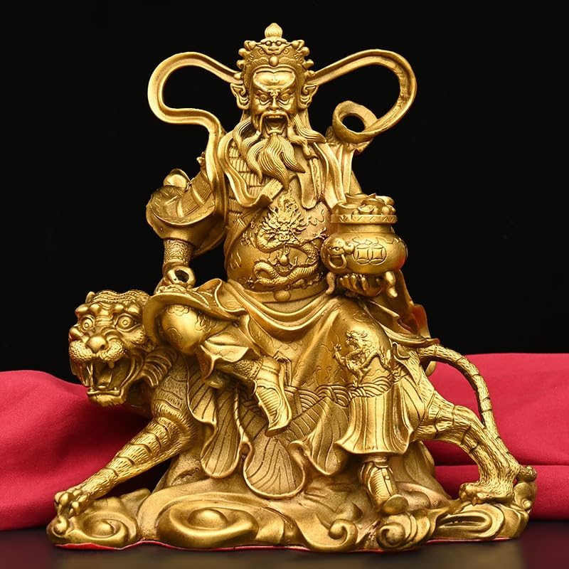 Posąg Buddy do wnętrz Bóg bogactwa rzeźba mosiężna statua Buddy ozdoby domowe kult feng shui rzeźba biurowa dekoracja pulpitu medytacyjna statuetka Buddy rzeźba (M)