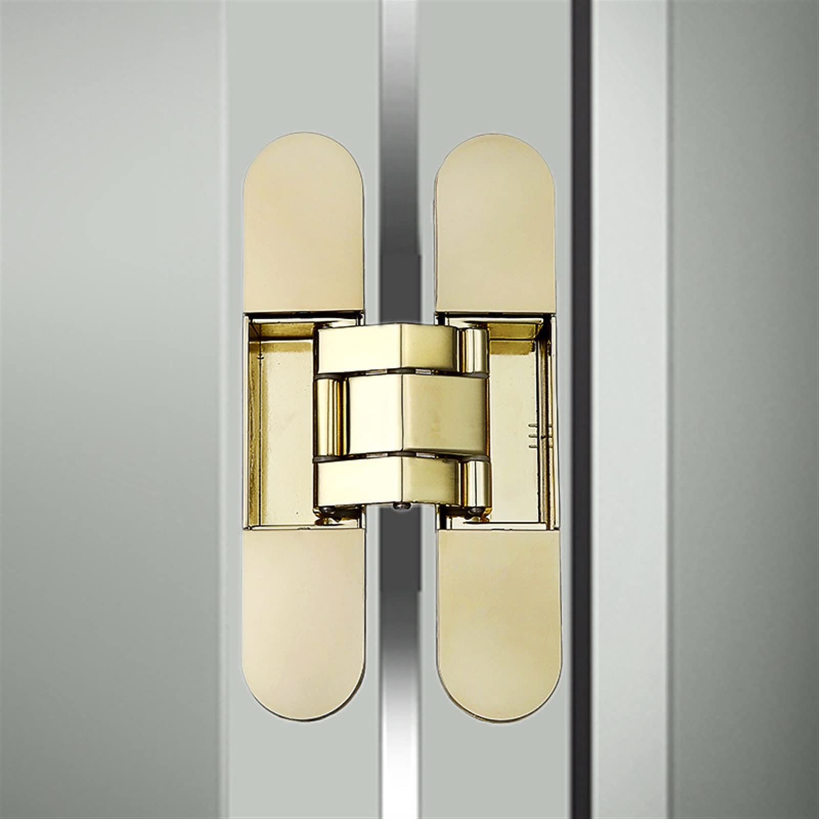 Hinges 60KG Gold Adjustable Concealed 180 Degrees Hinge European H-Shaped Folding Silent Invisible Hinge (Color : Gold)