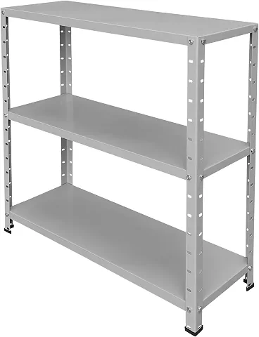 Estante 3 prateleiras de aço reguláveis multiuso 77x25cm 25kg diversas cores (Cinza)