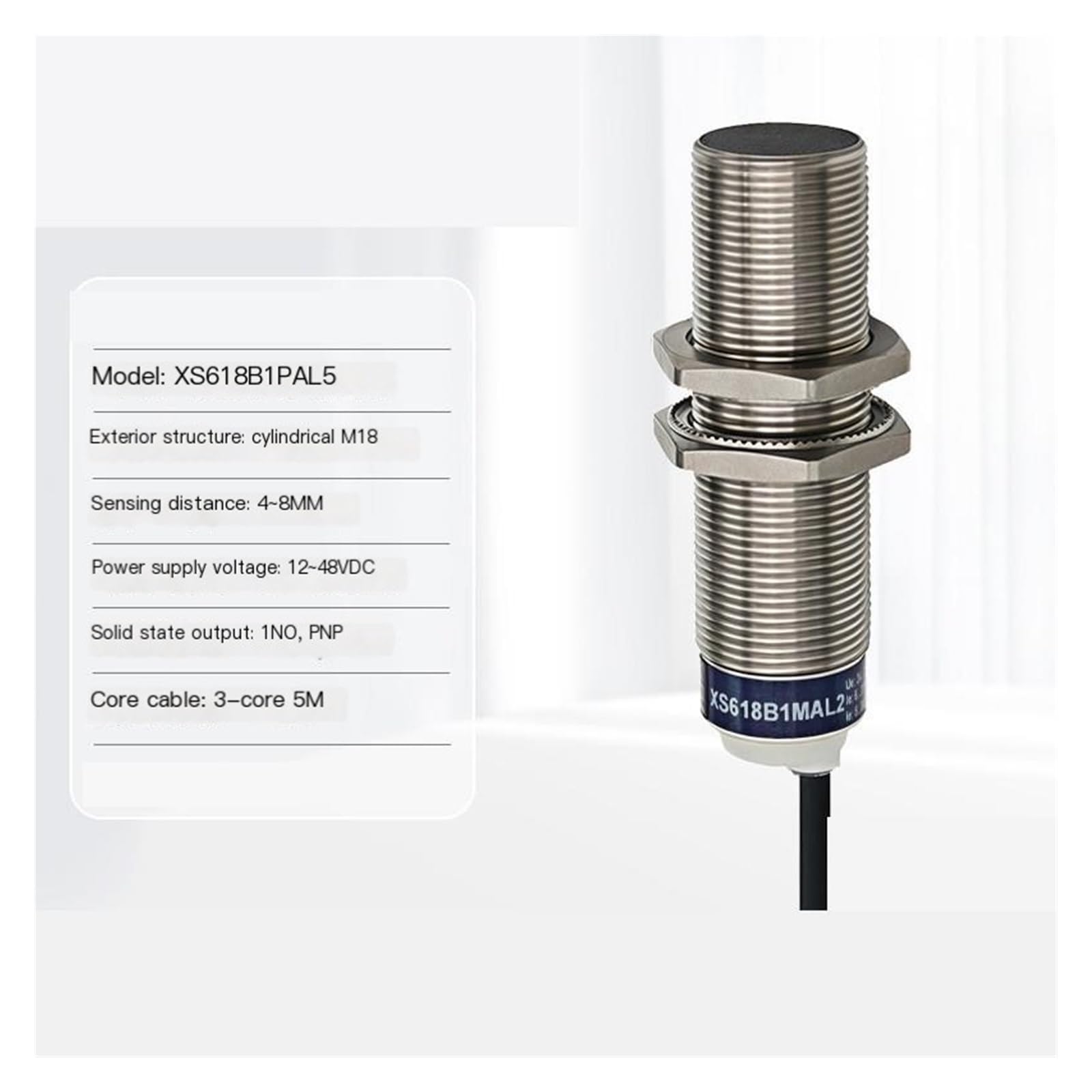 Induktiver Näherungssensor 8 mm M18 PNP/NPN 12–48 V DC
