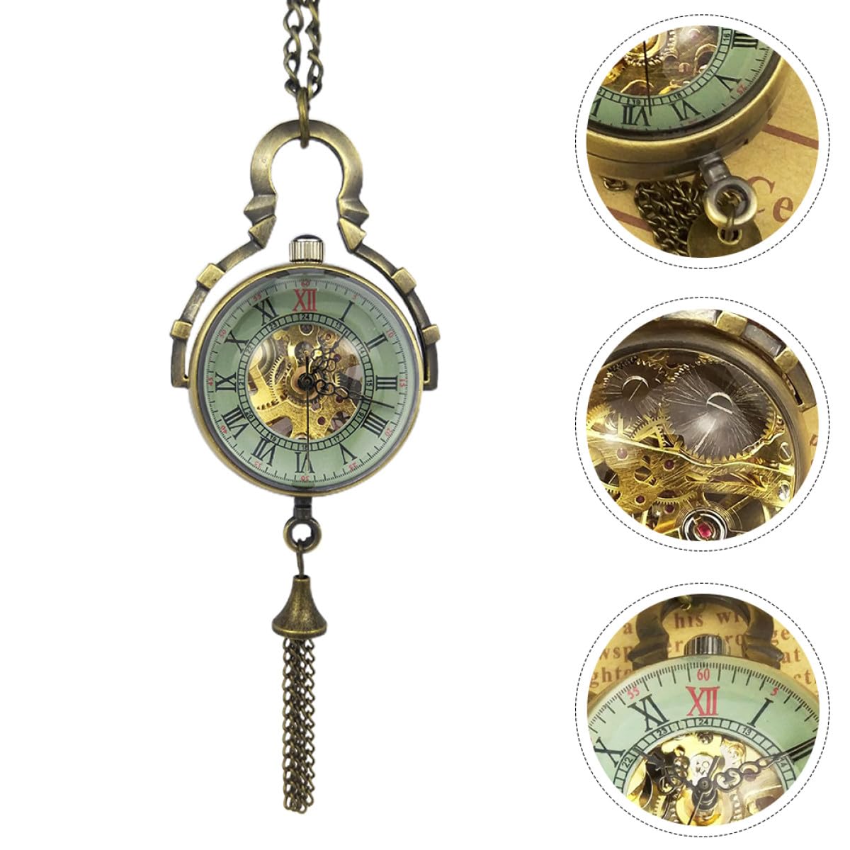 Retro Mechanische Taschenuhr Mit Kette Hohler Kugel Anhänger Aus Vintage Herren Uhr Für Arbeit Und Geschenk