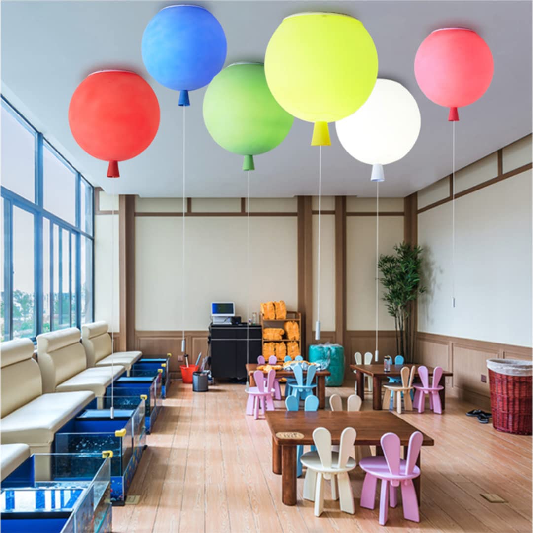 Globo creativo Luz de techo Globo de colores mate Lámpara de techo Habitación infantil Araña Decoración Luz de techo para dormitorio, pasillo de jardín de infantes, interruptor de cuerda de tracción