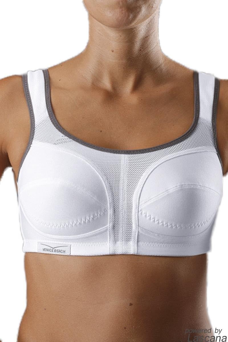 Venice Beach Women's Non-wired Sports Bra HY 46 White/Grey C 36