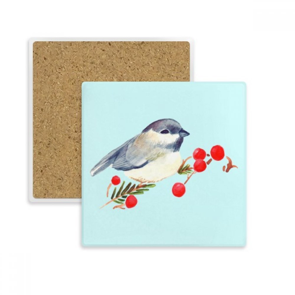 Dessous de verre pie oiseau en pierre absorbante - Lot de 2 supports multicolores DIYthinker