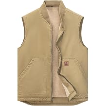 Msmsse Mens Canvas Cross Trail Vest Outerwear Sleeveless Workwear Jacket with Pockets