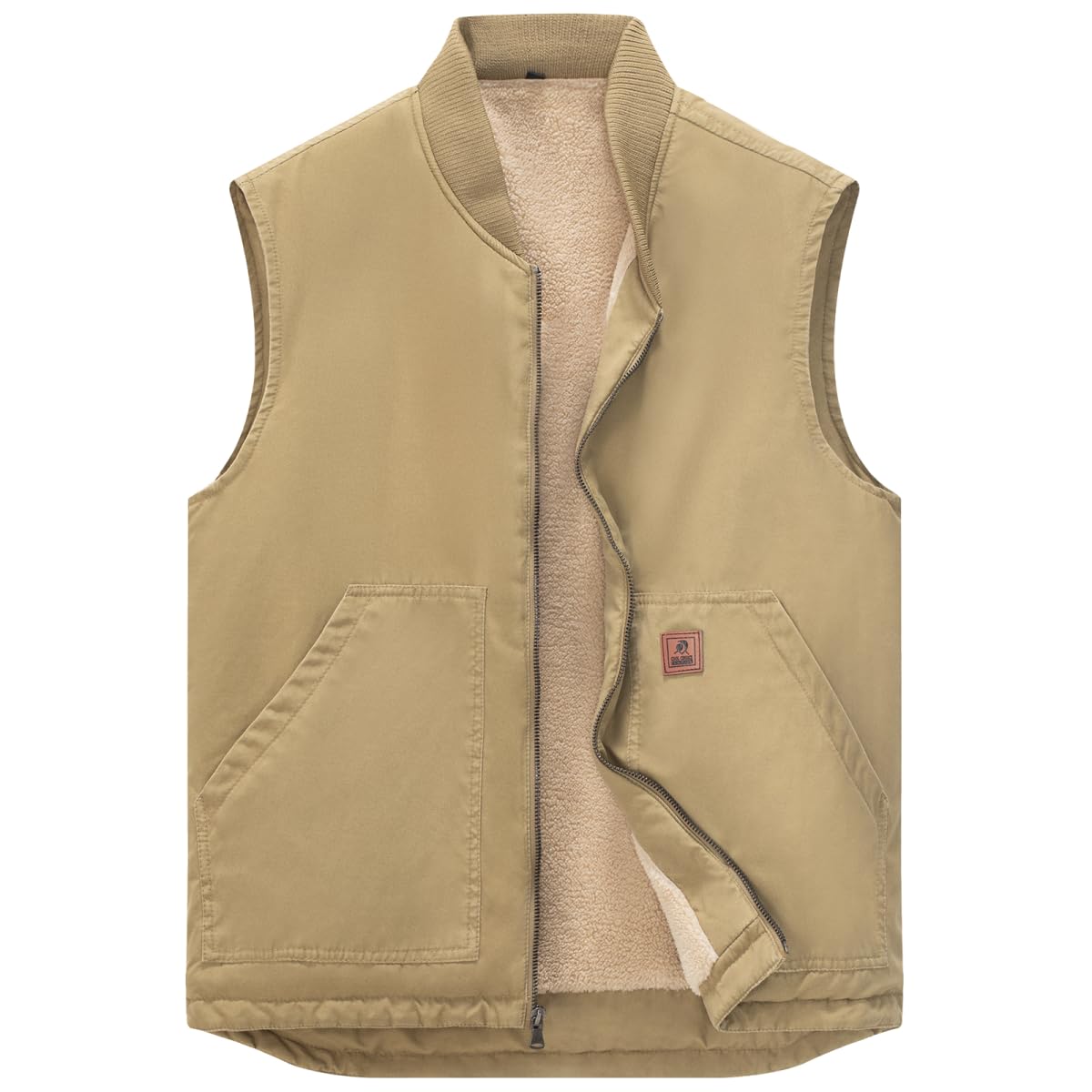 Msmsse Mens Canvas Cross Trail Vest Outerwear Sleeveless Workwear Jacket with Pockets