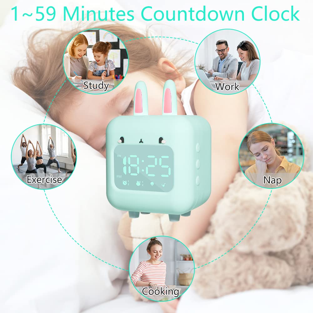 Réveil Enfant Avec LED Et Veilleuse Réglable - Horloge Numérique Mignonne Pour Chambre, Apprentissage Du Temps
