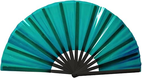 Ventilador Green Rave, abanicos de mano plegables, ventilador chino, ventilador renacentista, ventilador clack, ventilador de mano grande para disponible en Yaxa Guatemala