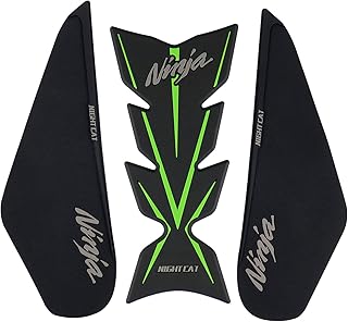 Compatible Kawasaki Ninja 400 Motorcycle Tank Pad Kit Side Knee Guard Sticker Fuel Tank Protector (Green)