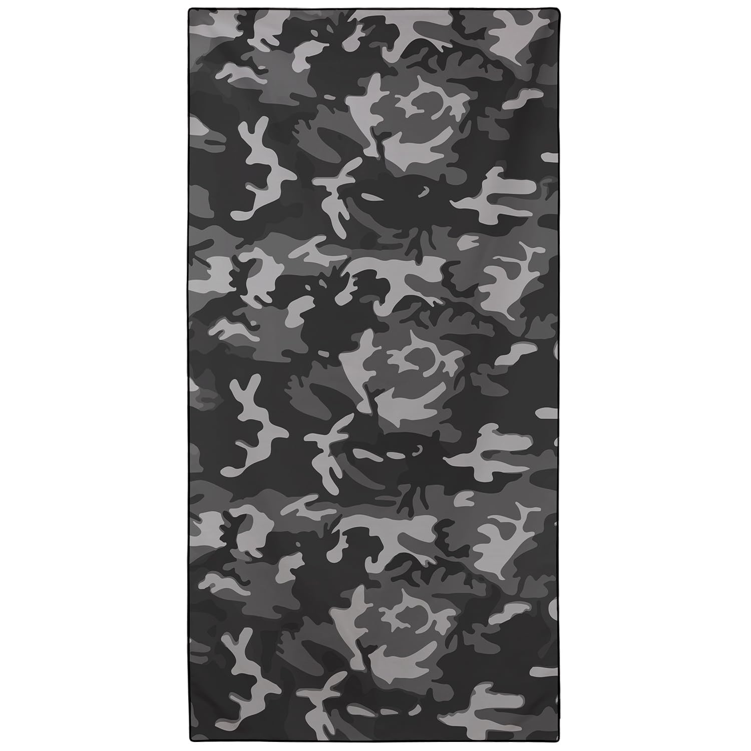 Violetpos Black Grey Camouflage Beach Towel, Extra Large 180x90 cm 250GSM Microfibre, Sand Free Quick Dry, Ideal Vacation Gifts with Carry Bag for Pool Cruise Camping