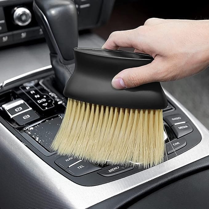 Image of 5 Pcs Car Cleaning Kit Combo with Microfiber Duster, Cloth & 2 Detailing Brushes | Multipurpose Interior Exterior Cleaning Tools for Dashboard, AC Vent, Glass, Bike, Home & Office Cleaning (5)