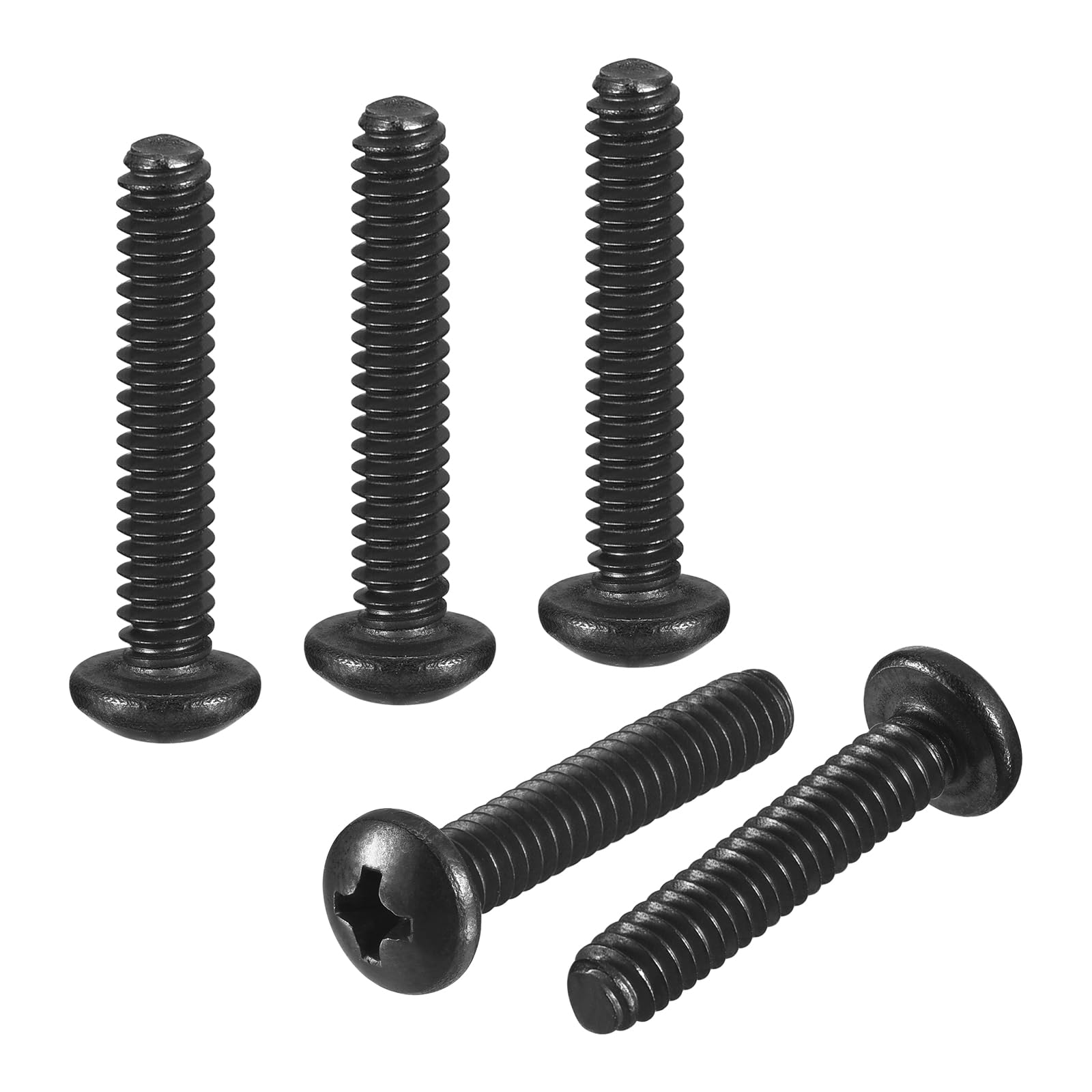 DTGN #4-40x5/8" Pan Head Machine Screws - 50pcs - Good for Machinery - 304 Stainless Steel Phillips Machine Screws Bolts - Black
