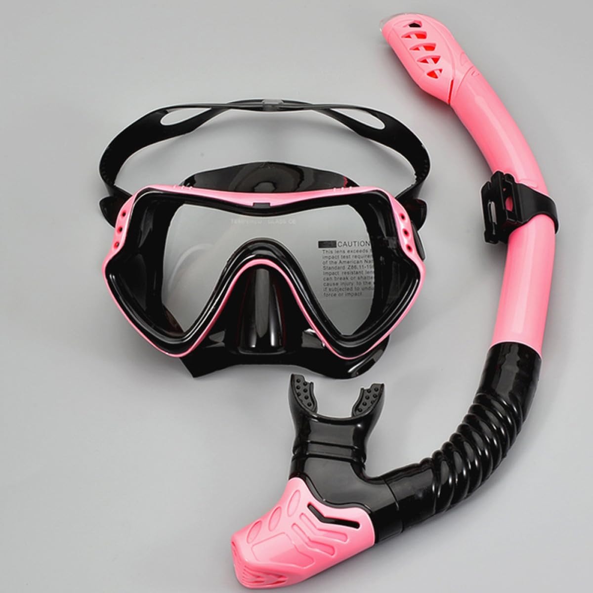 Occhialini da Snorkeling Rosa per Ragazzo Ragazza, Set Tubo | Silicone, Finestra Unica, Fascia Elastica, Drenaggio Unidirezionale, Ampio Angolo di Visione e Comfort Aumentato