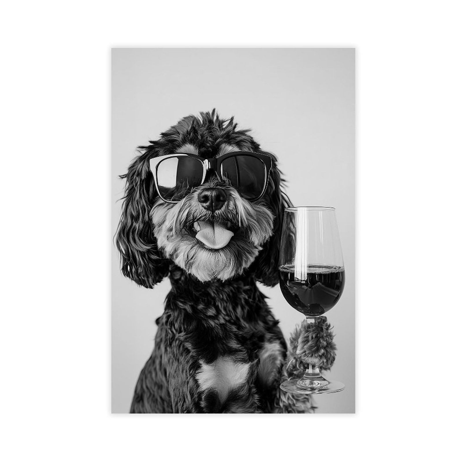 Ncudank Cavapoo Drinking Canvas Poster Wall Art Decor Print Picture Paintings For Living Room Bedroom Decoration 16X24inch(40X60cm)