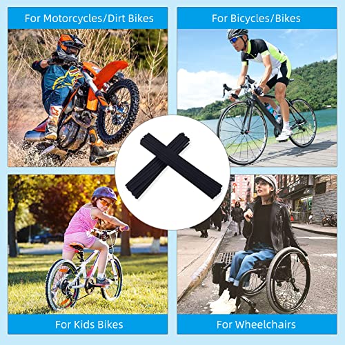 Image of Spoke Skins Spoke Covers: 8-21 inch Rims Protector & Decoration for Dirt Bike | Bike | Bicycle | Wheelchair | Motorcycle - 72Pcs