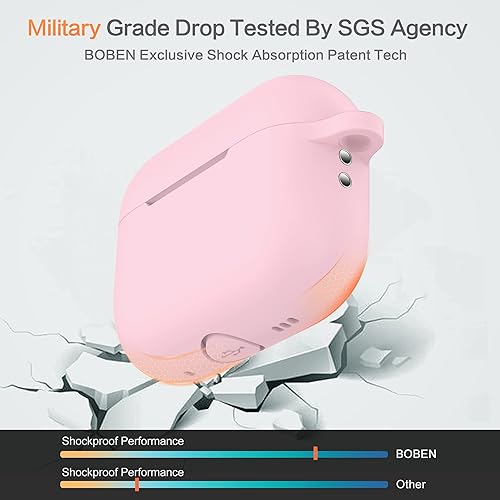 Miniatura 4 de BOBEN AirPods Pro 2nd Generation Case Cover 2022 Silicone AirPods Pro 2 Case Cover with Lanyard and Keychain Wireless Charging & Front LED Visible