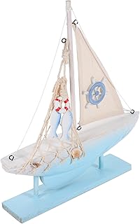 FOYTOKI Decoração De Casa Vela Decorativa Decoração De Veleiro Esculturas Modernas Decoração De Veleiro Modelo De Veleiro Artesanato Veleiro Ornamento De Madeira O Mediterrâneo Itens