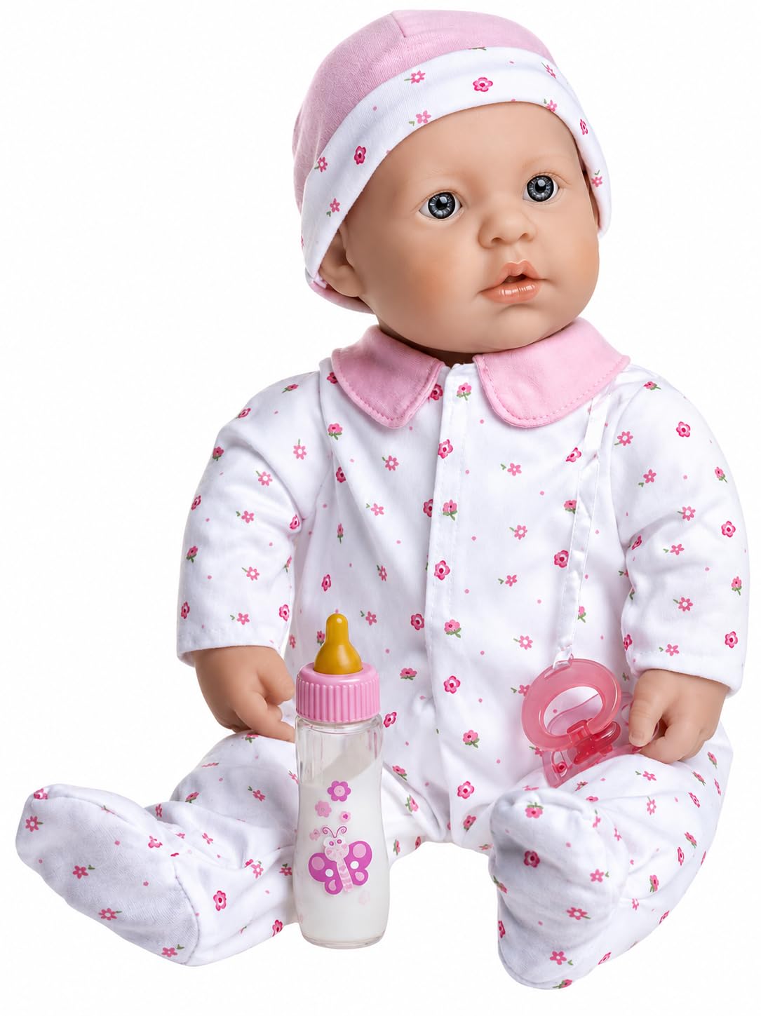 JC Toys 20-inch La Baby Soft Body Doll | Washable | Gift Set includes Magic Milk Bottle & Pacifier | Removable Pink Outfit | Perfect for Toddlers and Kids Ages 2+