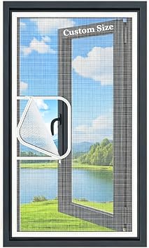 Self-Adhesive Window Insect Screen,Fly Screens for Windows, Custom Size | Mosquito Net,Fiberglass Netting to Keep Bugs Out,Cat Proof Window Mesh