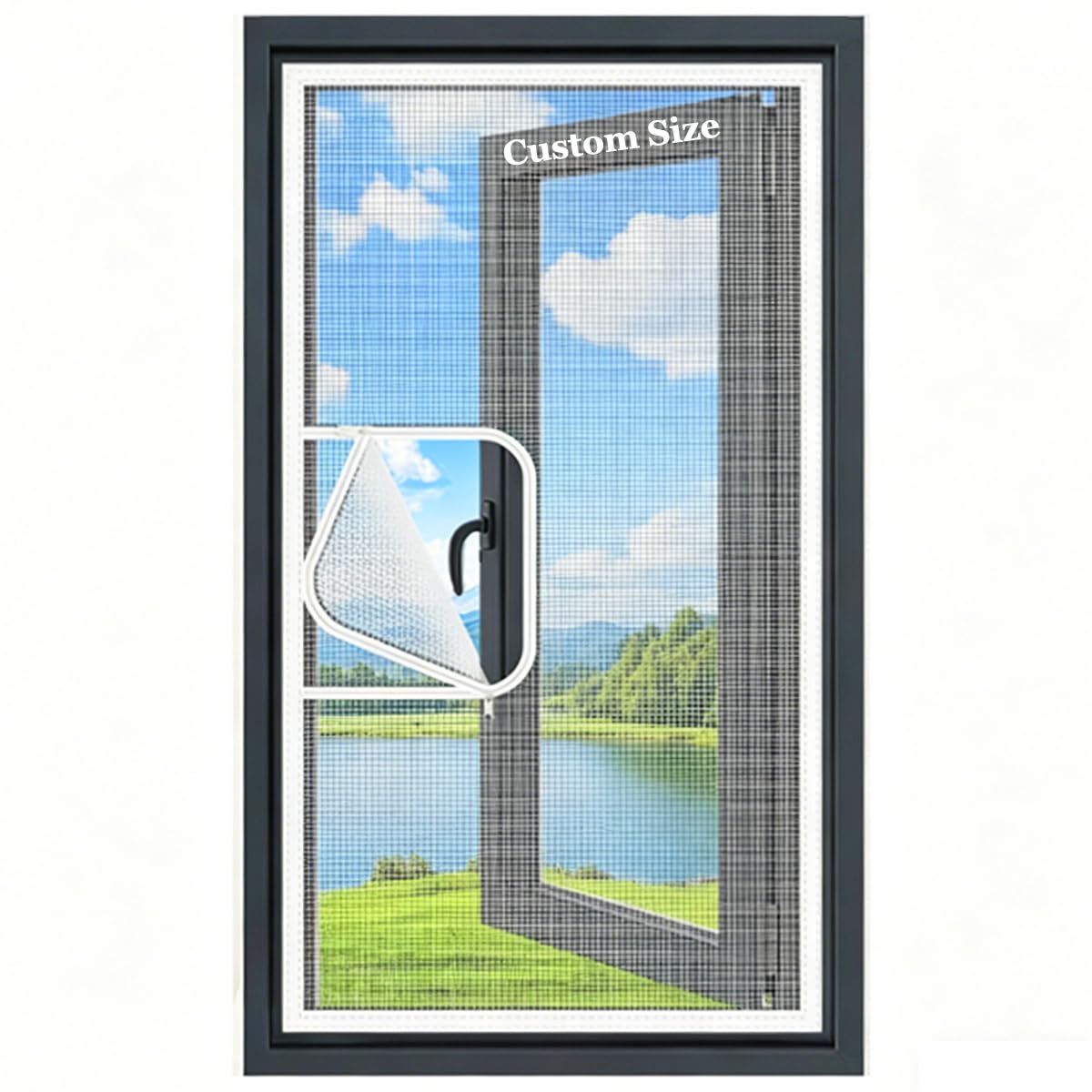 Yuly Custom Self-Adhesive Window Insect Screen, Fly Screens For Windows, Mosquito Net, Size Fiberglass Netting To Keep Bugs Out, Cat Proof Window Mesh