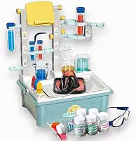 Mesa de Experimentos Científicos para Crianças Kit Laboratório Educativo com Acessórios