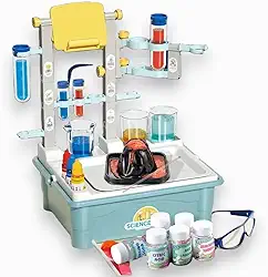 Mesa de Experimentos Científicos para Crianças Kit Laboratório Educativo com Acessórios