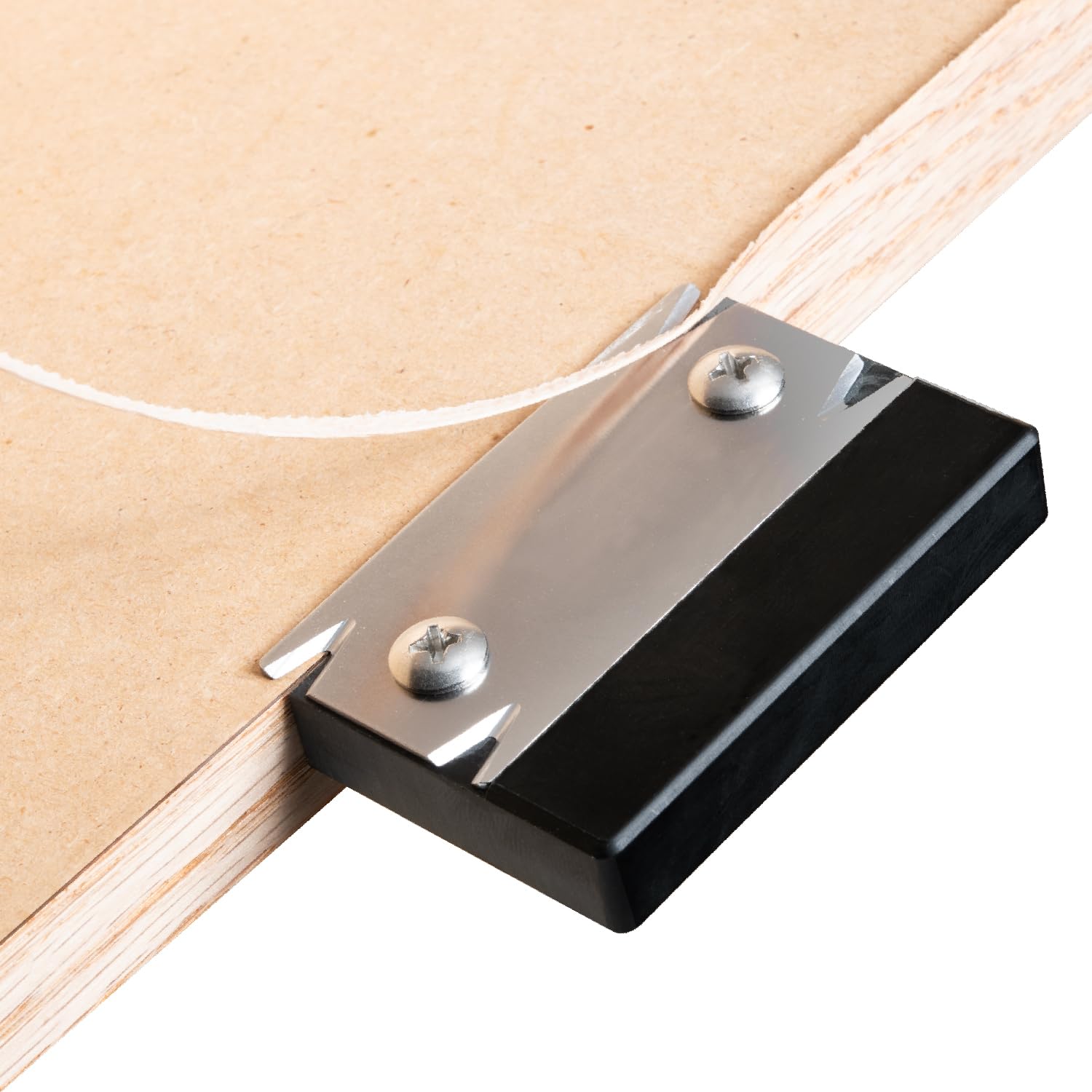 POWERTEC Single Edge Banding Trimmer – 420 Stainless Steel Blade &amp; Bakelite Body – 4-Cutting Edge Design for Veneer, PVC, ABS &amp; Wood Edge Banding – Push or Pull Operation (72281)