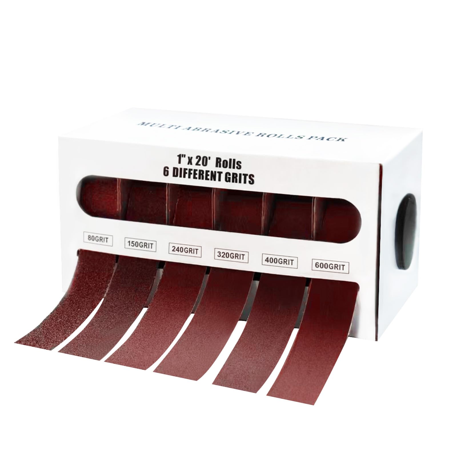 6 Rollen Schleifpapier Rolle, Schmirgeltuchrolle, 6m x 25mm Schleifpapier 80/150/240/320/400/600 körnung Schmirgelleinen, Schleifpapierrollen für Holz, Metall, Möbel, Farbe, Schmirgelpapier