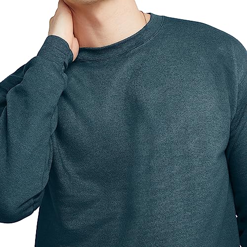 Hanes EcoSmart Fleece, Cotton-Blend Pullover, Crewneck Sweatshirt for Men, 1 Or 2 Pack, Metallic Teal-1 Pack, Medium